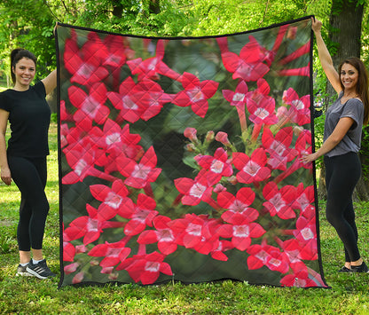 Red Bouvardia Print Quilt