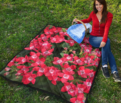 Red Bouvardia Print Quilt