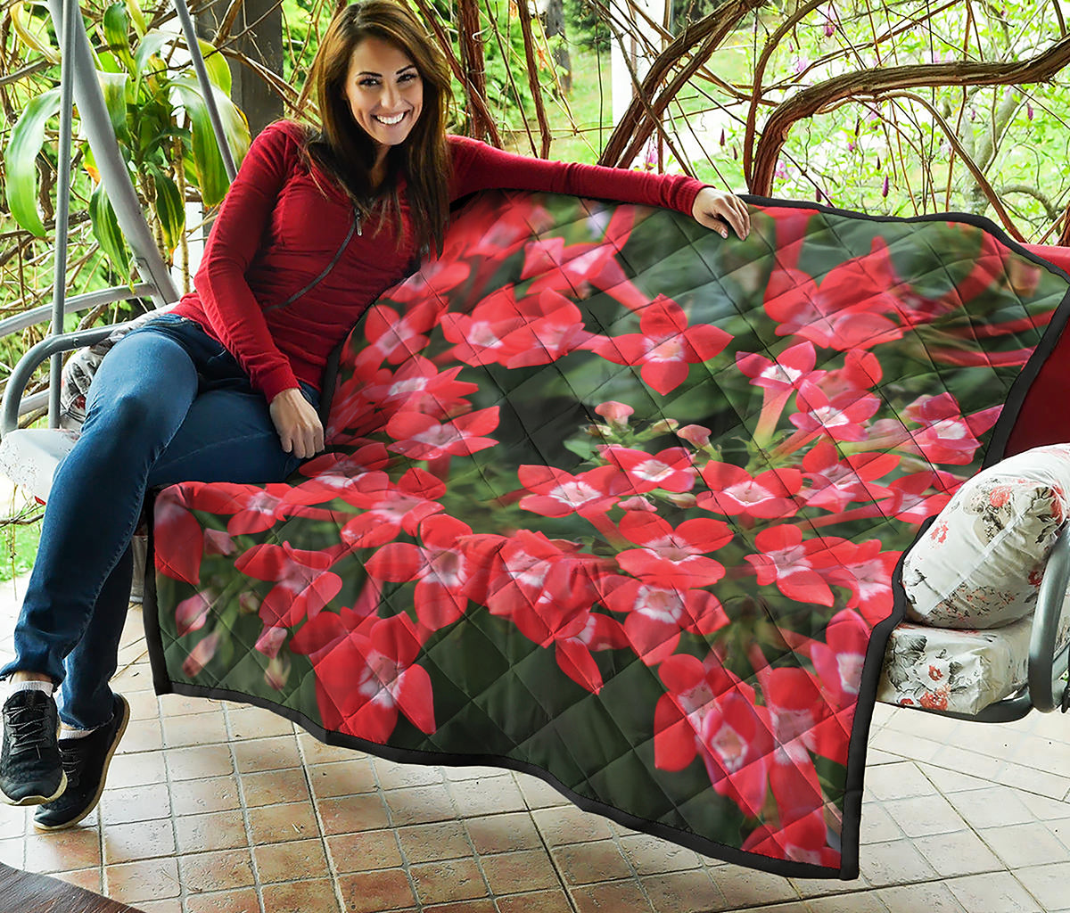 Red Bouvardia Print Quilt