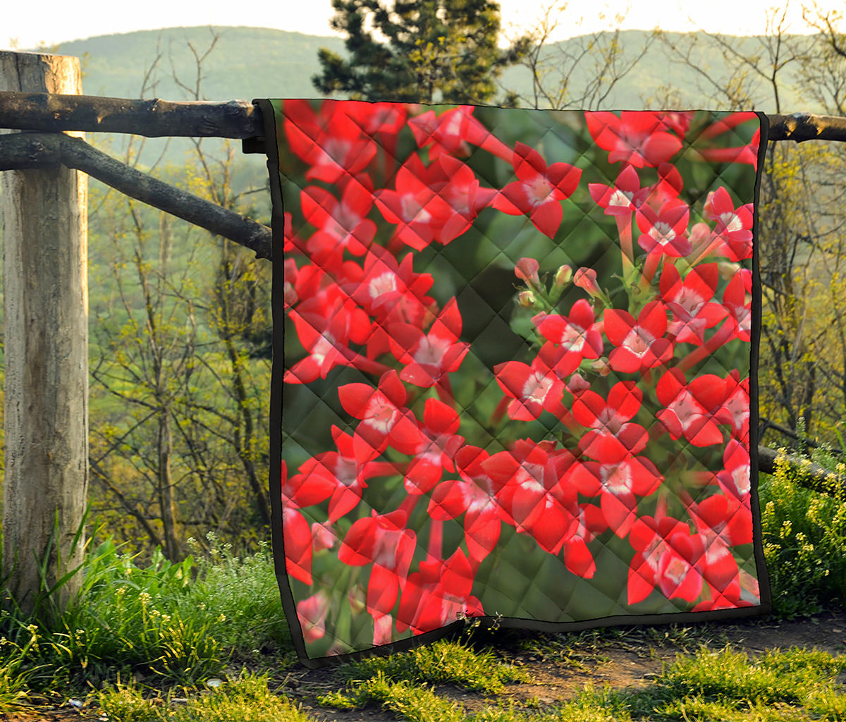 Red Bouvardia Print Quilt
