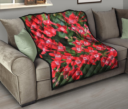 Red Bouvardia Print Quilt