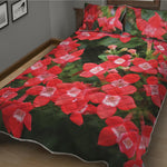 Red Bouvardia Print Quilt Bed Set