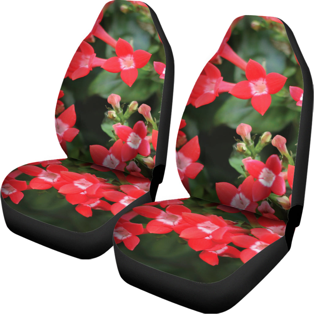 Red Bouvardia Print Universal Fit Car Seat Covers