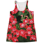 Red Bouvardia Print Women's Racerback Tank Top