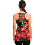 Red Bouvardia Print Women's Racerback Tank Top