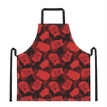 Red Boxing Gloves Pattern Print Apron