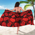 Red Boxing Gloves Pattern Print Beach Sarong Wrap