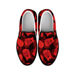 Red Boxing Gloves Pattern Print Black Slip On Shoes