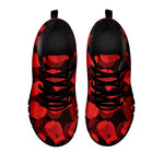 Red Boxing Gloves Pattern Print Black Sneakers