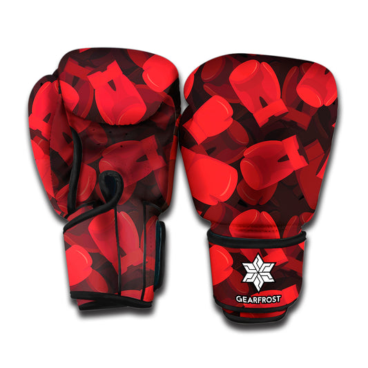 Red Boxing Gloves Pattern Print Boxing Gloves