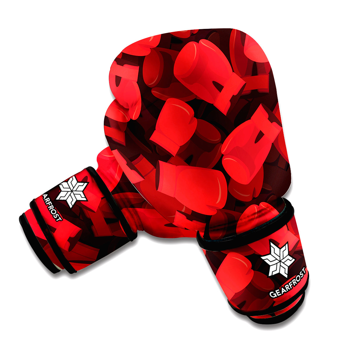 Red Boxing Gloves Pattern Print Boxing Gloves
