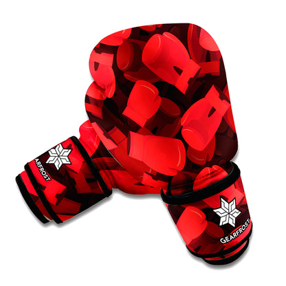 Red Boxing Gloves Pattern Print Boxing Gloves