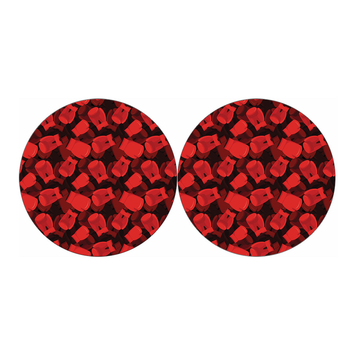 Red Boxing Gloves Pattern Print Car Coasters