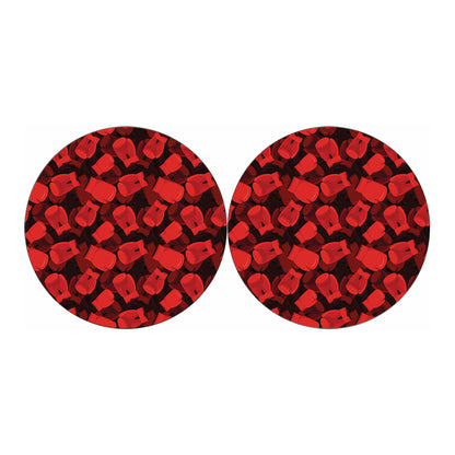 Red Boxing Gloves Pattern Print Car Coasters