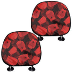 Red Boxing Gloves Pattern Print Car Headrest Covers