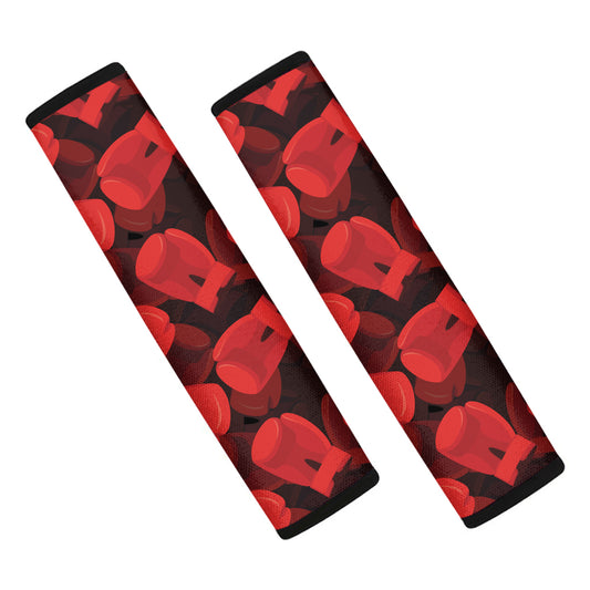 Red Boxing Gloves Pattern Print Car Seat Belt Covers