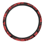 Red Boxing Gloves Pattern Print Car Steering Wheel Cover