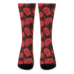 Red Boxing Gloves Pattern Print Crew Socks
