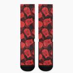 Red Boxing Gloves Pattern Print Crew Socks
