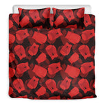 Red Boxing Gloves Pattern Print Duvet Cover Bedding Set