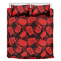Red Boxing Gloves Pattern Print Duvet Cover Bedding Set
