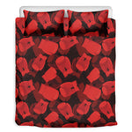 Red Boxing Gloves Pattern Print Duvet Cover Bedding Set