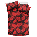 Red Boxing Gloves Pattern Print Duvet Cover Bedding Set