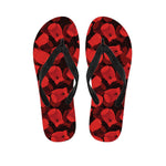 Red Boxing Gloves Pattern Print Flip Flops
