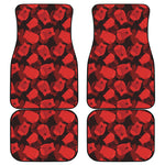 Red Boxing Gloves Pattern Print Front and Back Car Floor Mats