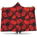 Red Boxing Gloves Pattern Print Hooded Blanket