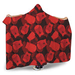 Red Boxing Gloves Pattern Print Hooded Blanket