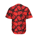 Red Boxing Gloves Pattern Print Men's Baseball Jersey