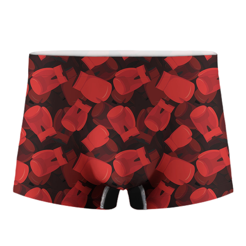 Red Boxing Gloves Pattern Print Men's Boxer Briefs