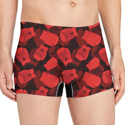 Red Boxing Gloves Pattern Print Men's Boxer Briefs