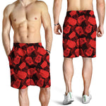 Red Boxing Gloves Pattern Print Men's Shorts