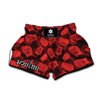 Red Boxing Gloves Pattern Print Muay Thai Boxing Shorts