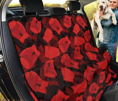Red Boxing Gloves Pattern Print Pet Car Back Seat Cover