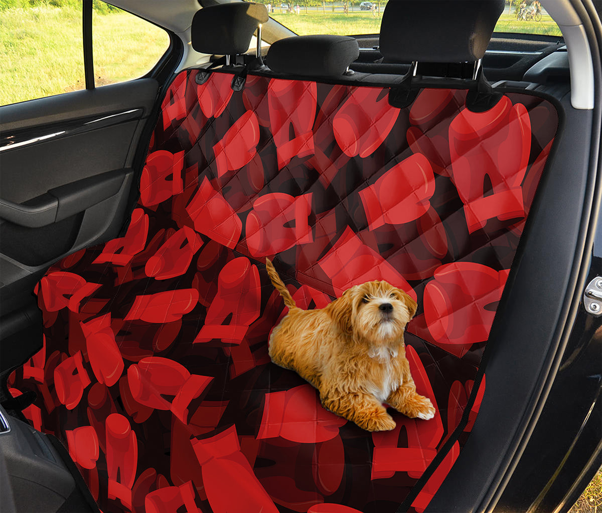 Red Boxing Gloves Pattern Print Pet Car Back Seat Cover