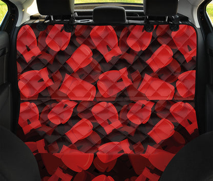 Red Boxing Gloves Pattern Print Pet Car Back Seat Cover