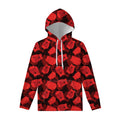Red Boxing Gloves Pattern Print Pullover Hoodie