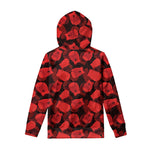 Red Boxing Gloves Pattern Print Pullover Hoodie