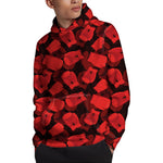Red Boxing Gloves Pattern Print Pullover Hoodie
