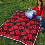Red Boxing Gloves Pattern Print Quilt