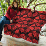 Red Boxing Gloves Pattern Print Quilt