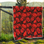 Red Boxing Gloves Pattern Print Quilt