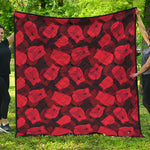 Red Boxing Gloves Pattern Print Quilt
