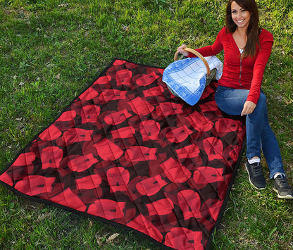Red Boxing Gloves Pattern Print Quilt