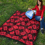 Red Boxing Gloves Pattern Print Quilt