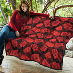 Red Boxing Gloves Pattern Print Quilt