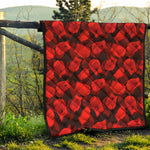 Red Boxing Gloves Pattern Print Quilt
